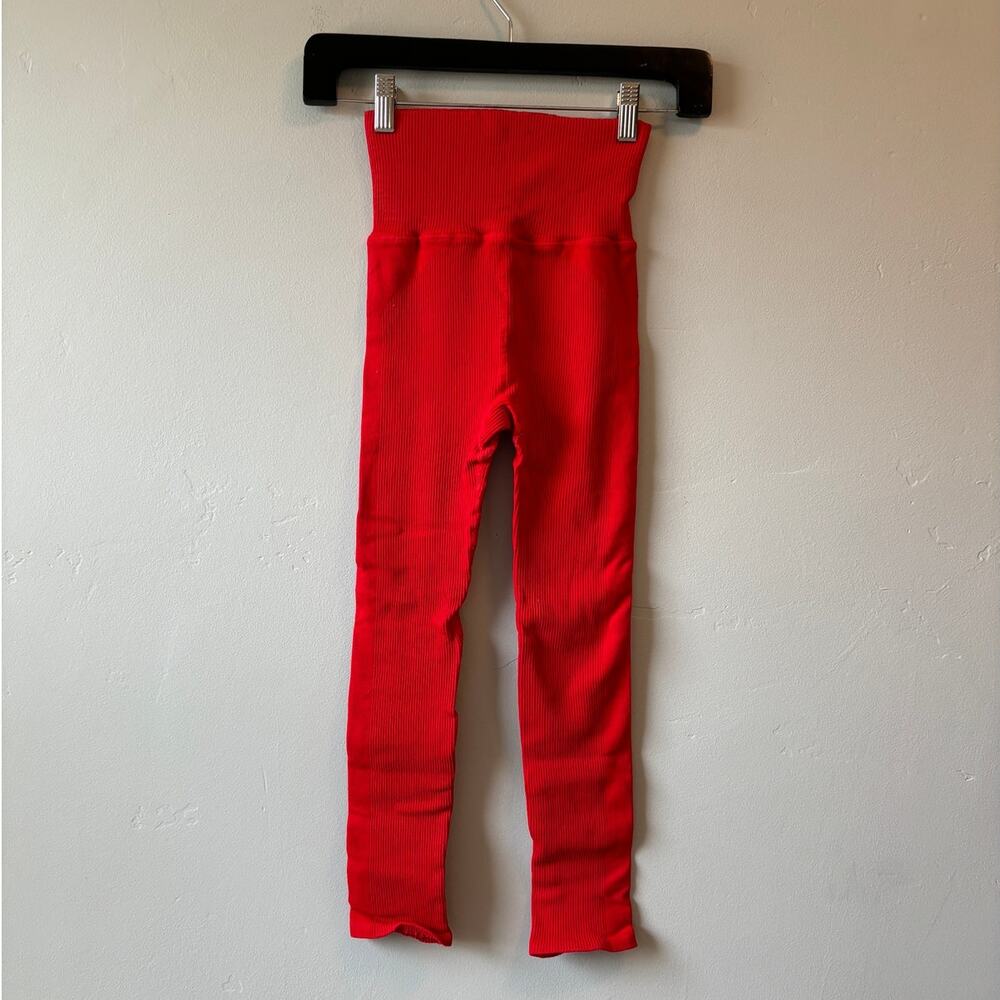 FP Movement Bright Red Ribbed Leggings